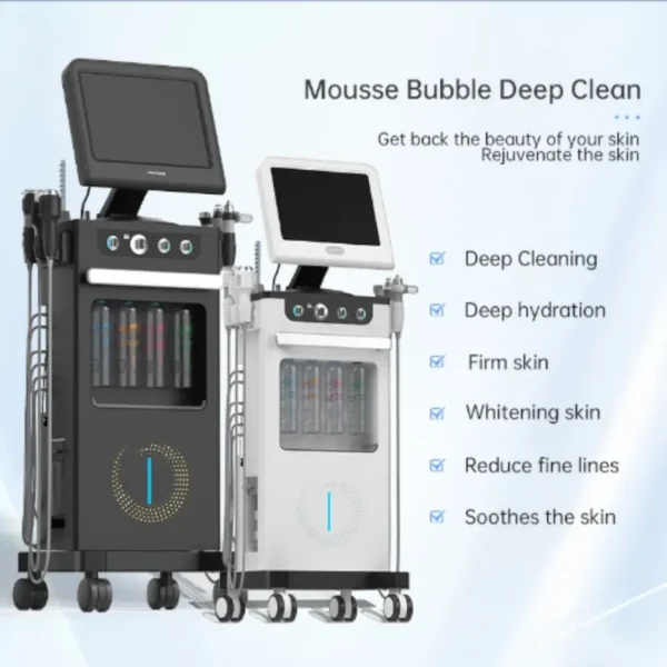 جهاز هيدرافيشل 14 في 1 لتنظيف وشد البشرة بتقنيات متقدمة لتنظيف عميق وإزالة الرؤوس السوداء وشد الجلد